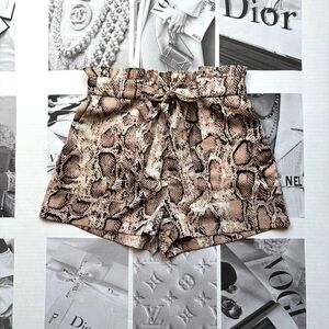 L’Academie Snake Print Shorts